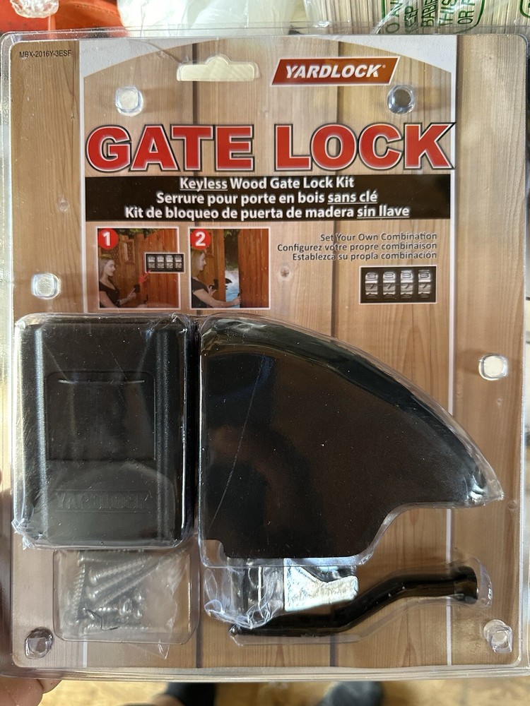 Yardlock Keyless Wood Gate Lock MBX-2016Y-3ESF Latch Fence Black Heavy Duty NEW