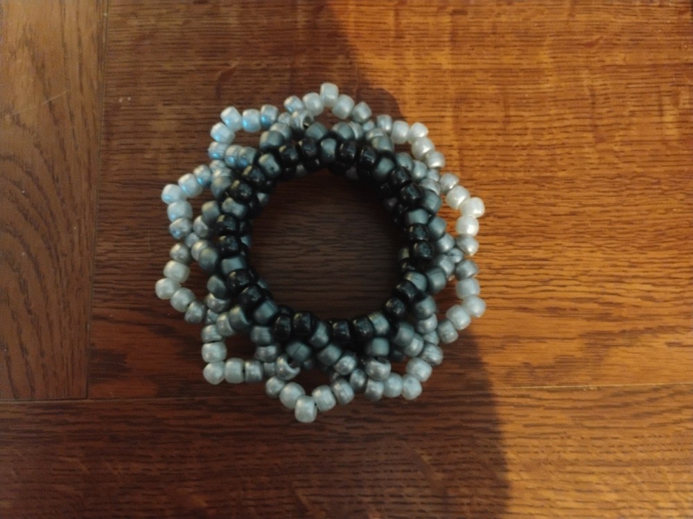 7-inch Mandela Kandi pony bead cuff bracelet for ravers