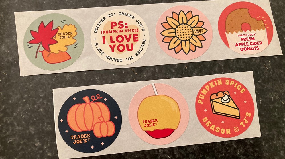 Trader Joe’s Fall Autumn 2023 Full Rare Sticker Set Pumpkin Spice x7 Halloween