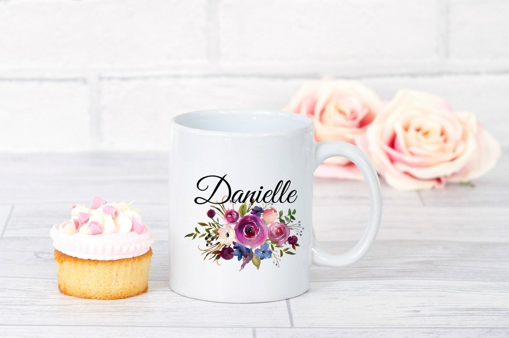 Floral Monogram Mug Personalized Initial Mug Customizable Mug Gift For Mother