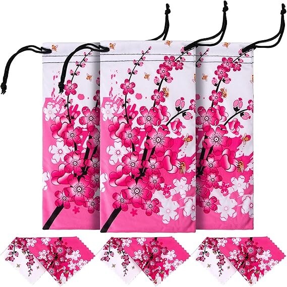 Microfiber Case Pouch Bag Glasses Sunglasses Case with Matching Cleaning Cloth