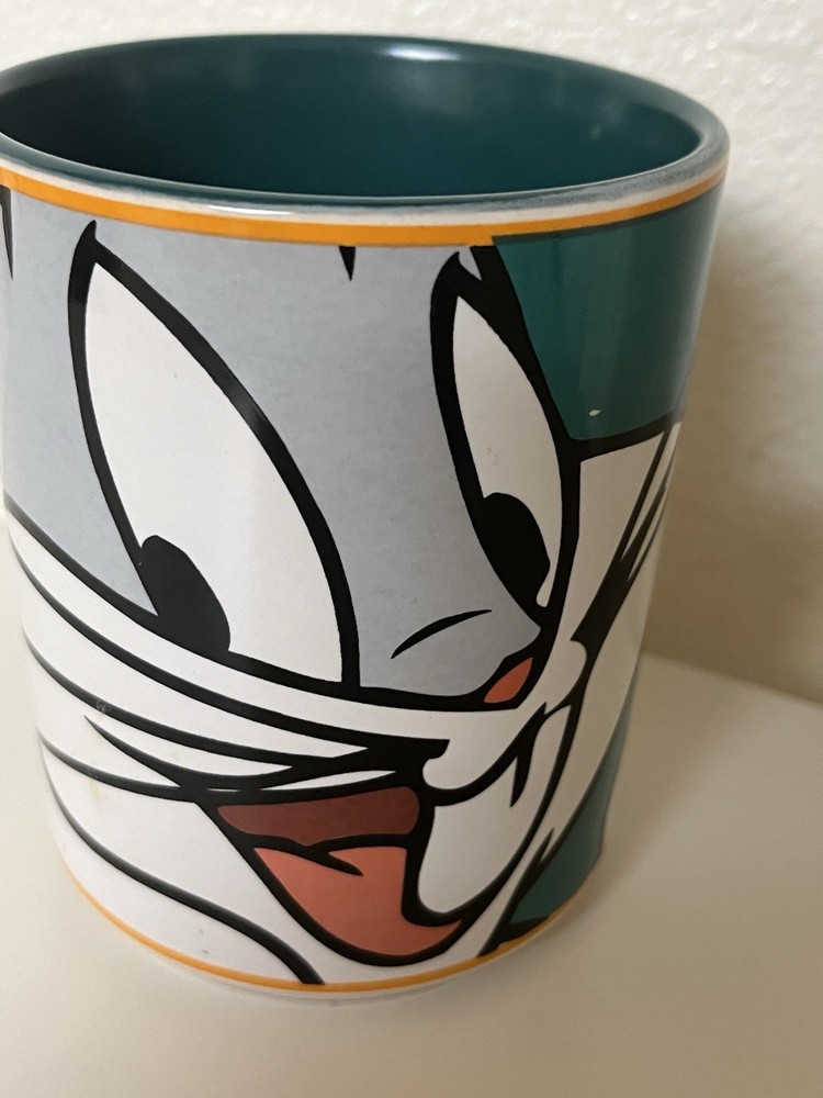 Vintage 2000 Looney Tunes Bugs Bunny Green Coffee Mug by Gibson Warner Bros