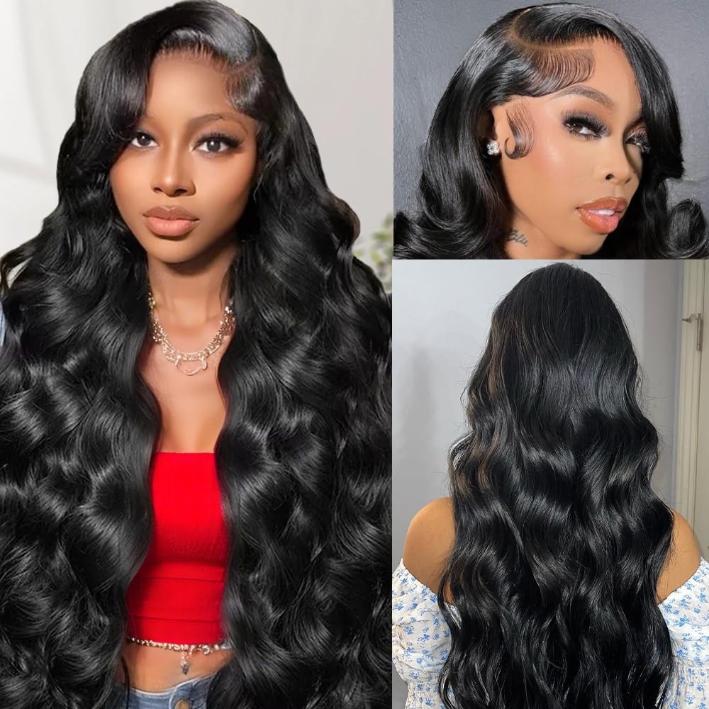 30 Inch 13x6 Lace Front Wigs Human Hair 200% Density Body Wave Lace Frontal W...