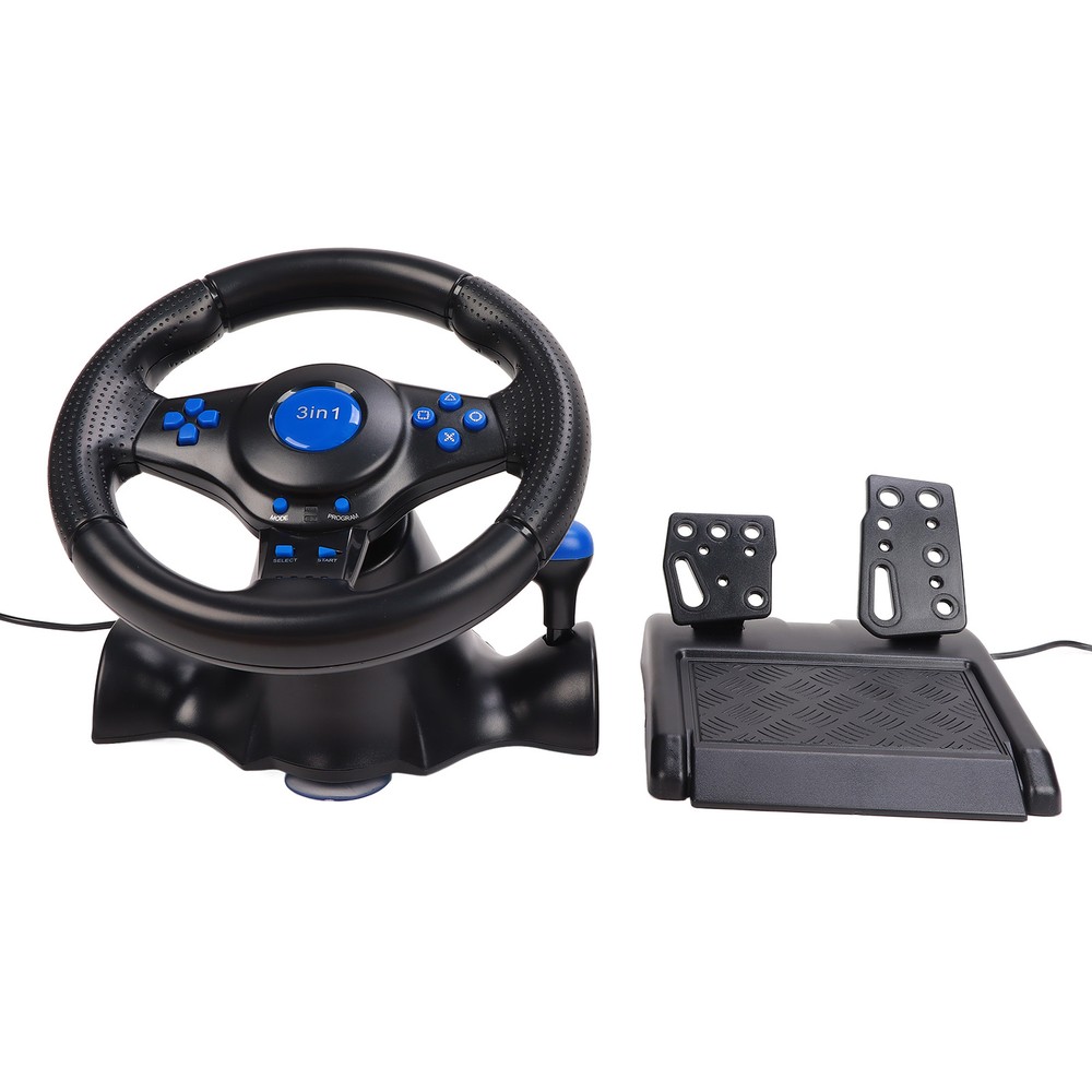 New Dual Vibration Multifunctional Gaming Racing Wheel with Pedals