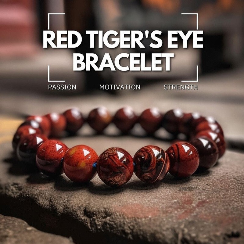 Tiger Eye Bracelet for Men Women Handmade Natural Stone Tiger Eye Beads Bracelet