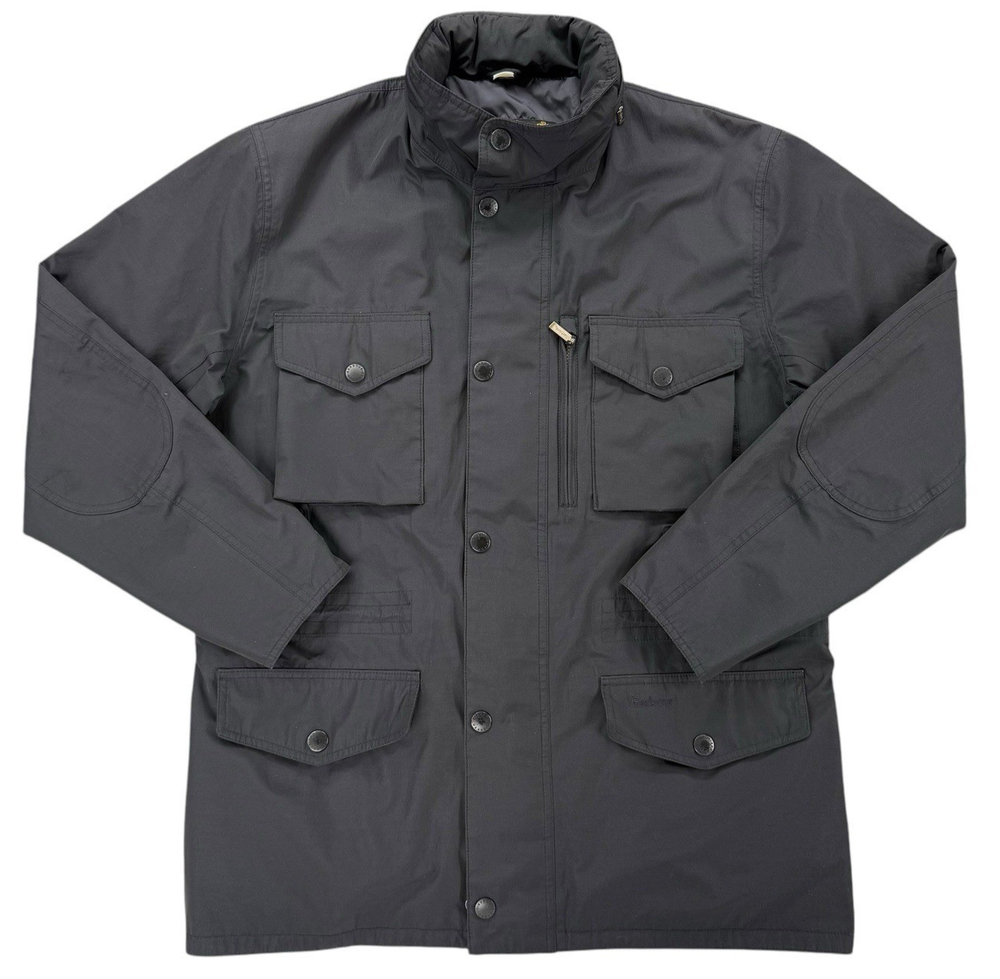 Barbour Sapper Jacket for Men Large Black Utility Parka with Zip Pockets