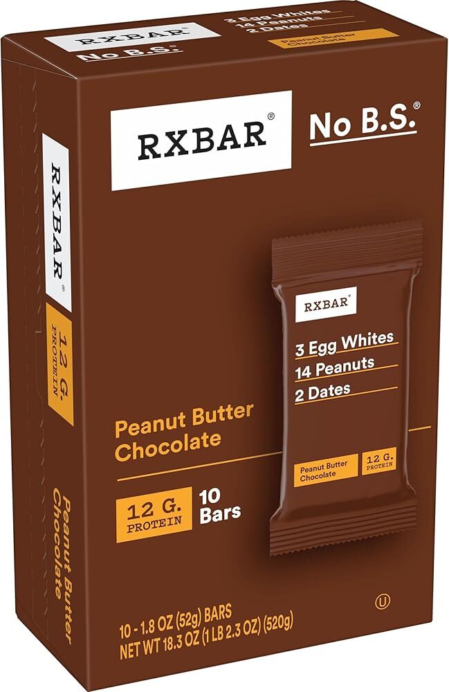 RXBAR Protein Bars, Protein Snack, Snack Bars, Peanut Butter Chocolate, 18.3o...