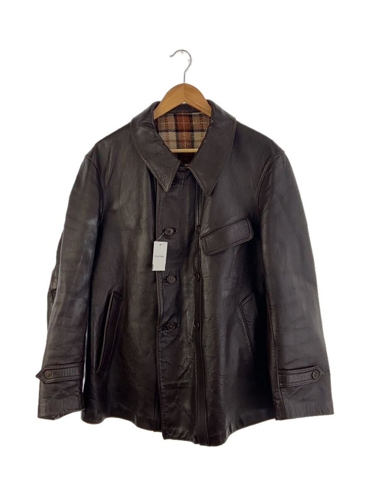 Men's Brown Leather Blouson Jacket Style 2296