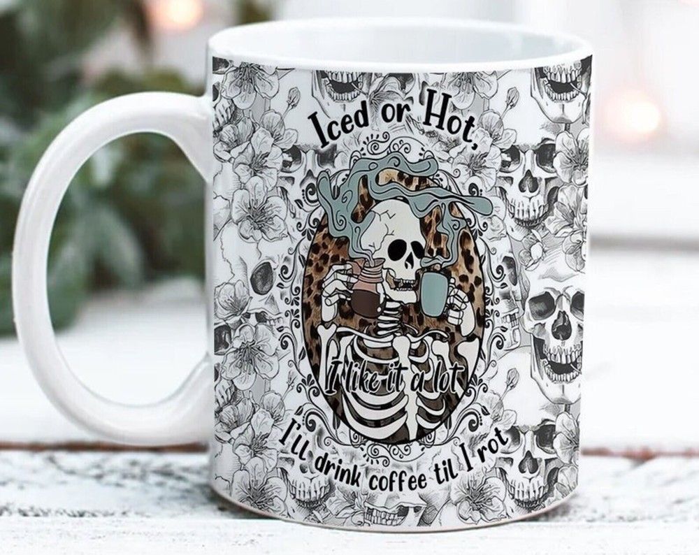 Halloween Skeleton Coffee Mug for Iced or Hot Drinks