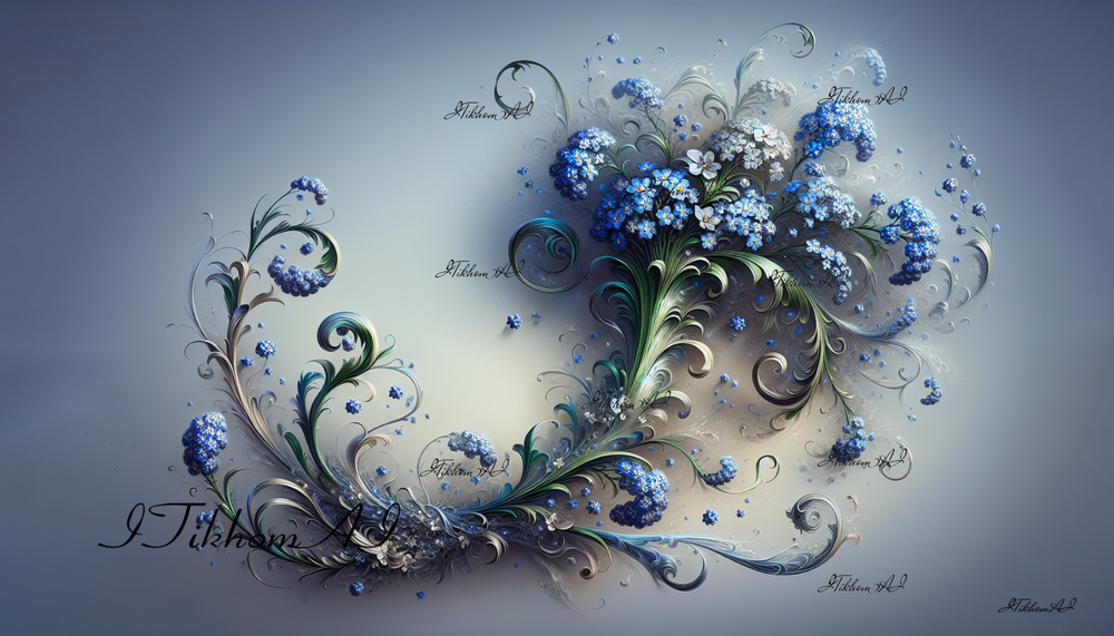 Surreal floral digital art background for desktop decor-image