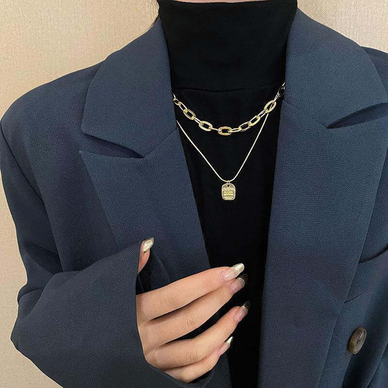 Stylish Double-Layer Long Sweater Necklace Chain for Women