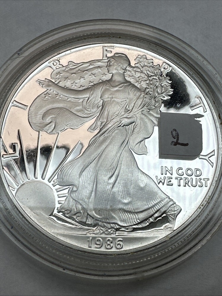 1986-S Proof Silver Eagle 1oz 0.999 Fine No Box or COA
