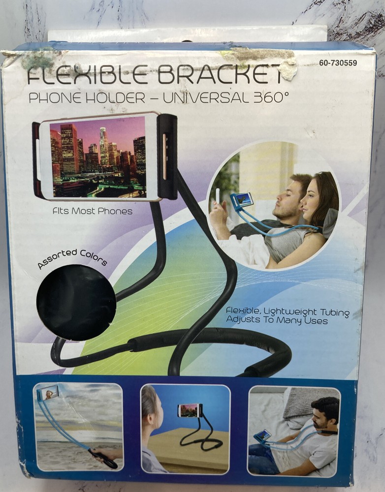 Universal 360° Rotating Flexible Phone Holder Black Fits up to 7 Inches