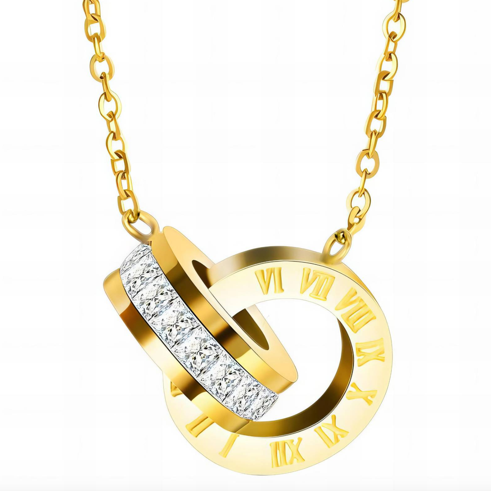 Elegant 18K Gold Plated Roman Numeral Chain Necklace