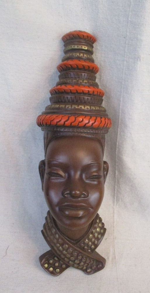 Vtg Burwood African Tribal Women Girl 3-D Wall Art 16.5