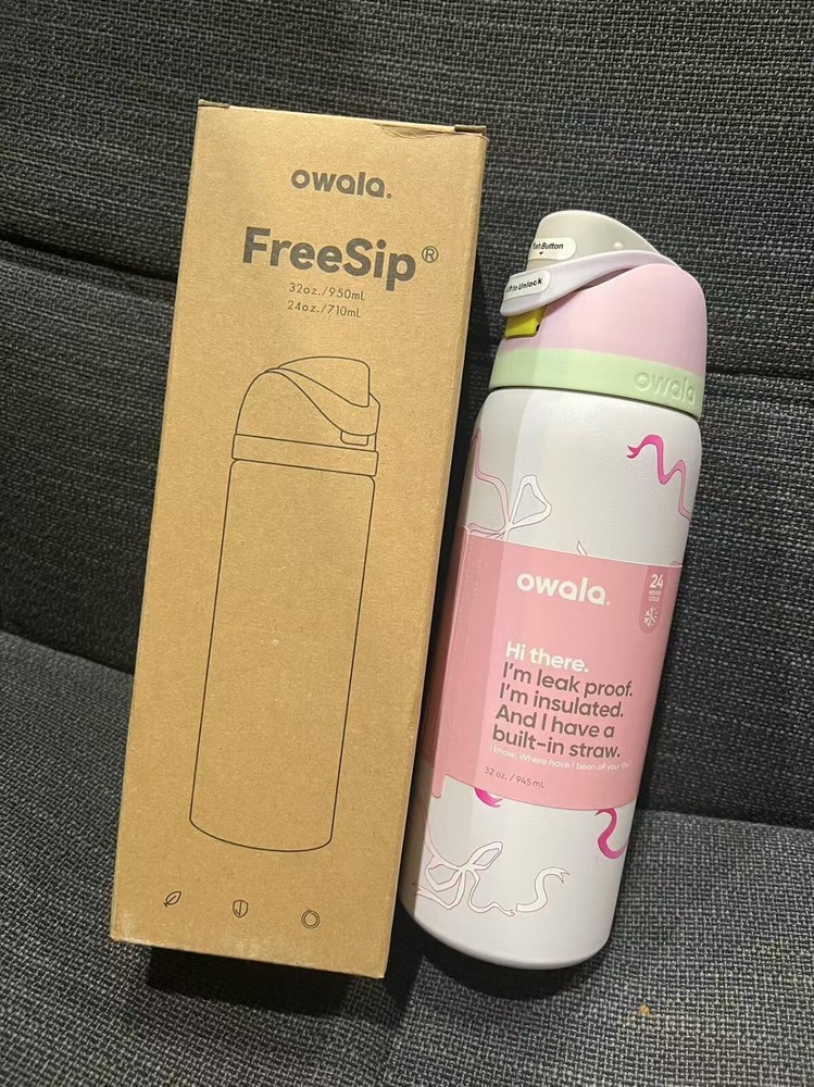 Owala 32oz Tied And True Pink Bows Water Bottle Urban Outfitters Exclusive in Gift Box