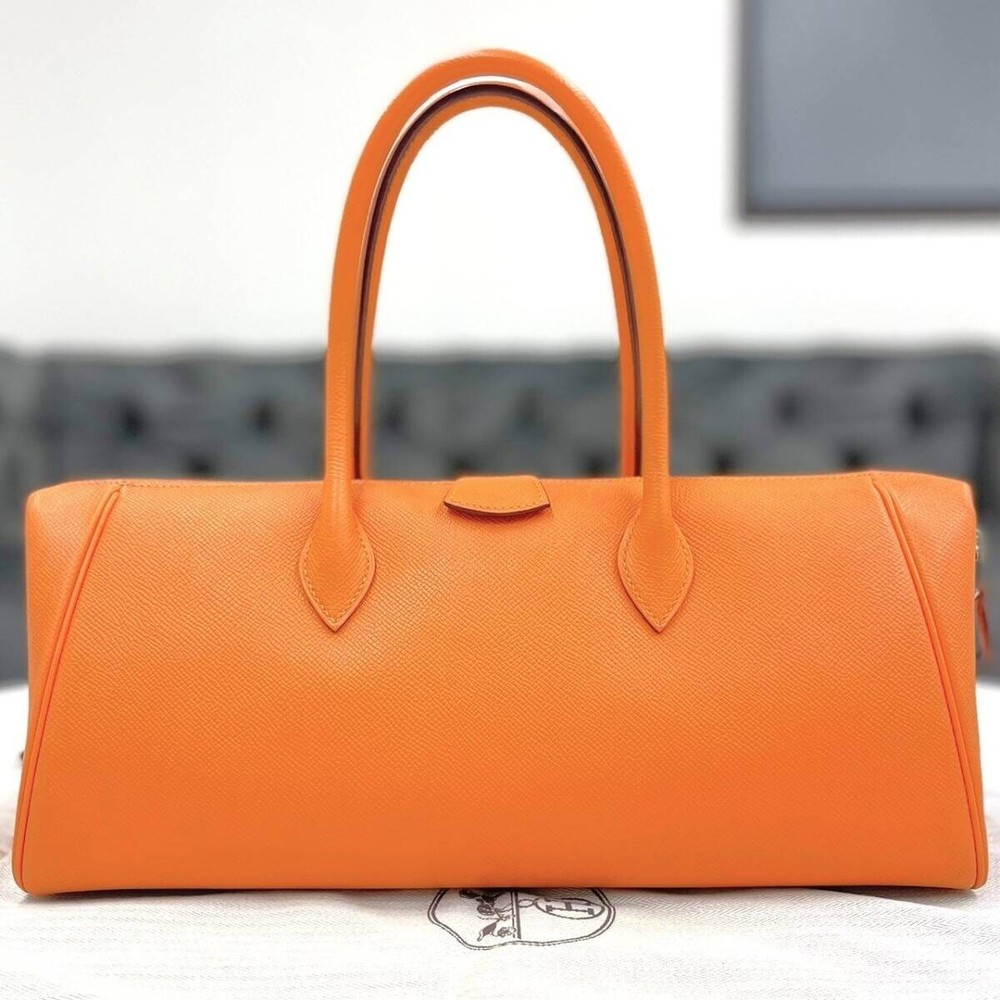 Hermes Paris Bombay 35 Epson Orange Handbag shoulder bag □J engraved Leather#