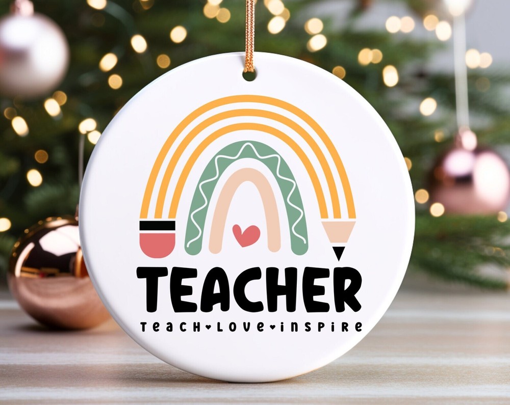 Teach Love Inspire Ornament Teacher Ornament Holiday Teacher Gift Mentor Gift