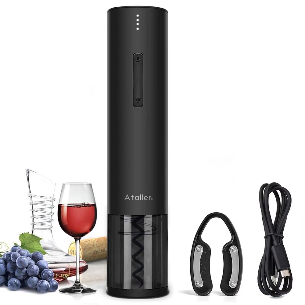 Rechargeable Cordless Electric Wine Bottle Opener – Automatic Corkscrew with Effortless One-Touch Operation for Easy Wine Opening
