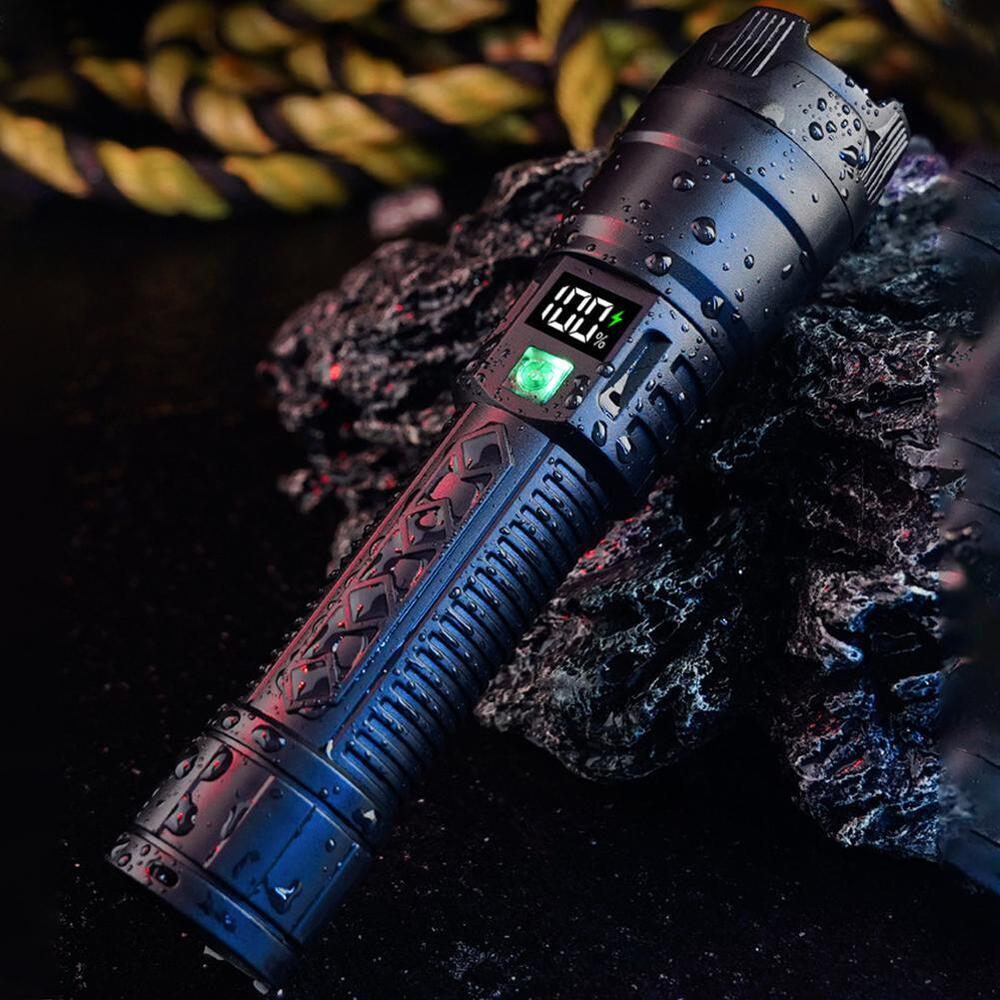LED Flashlight USB Rechargeable Torch Light High Power Flashlight Tactical Y5O4