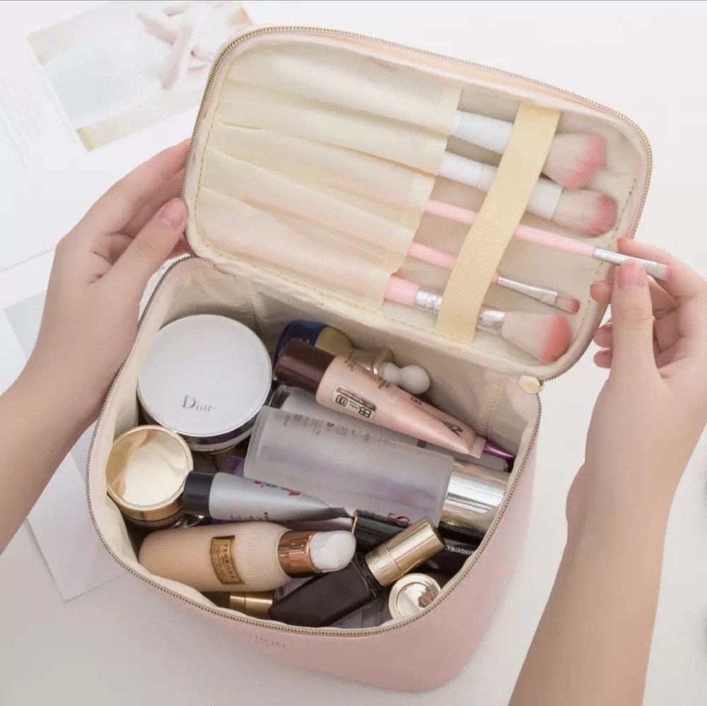 Makeup Storage Travel Makeup Bag Gray New