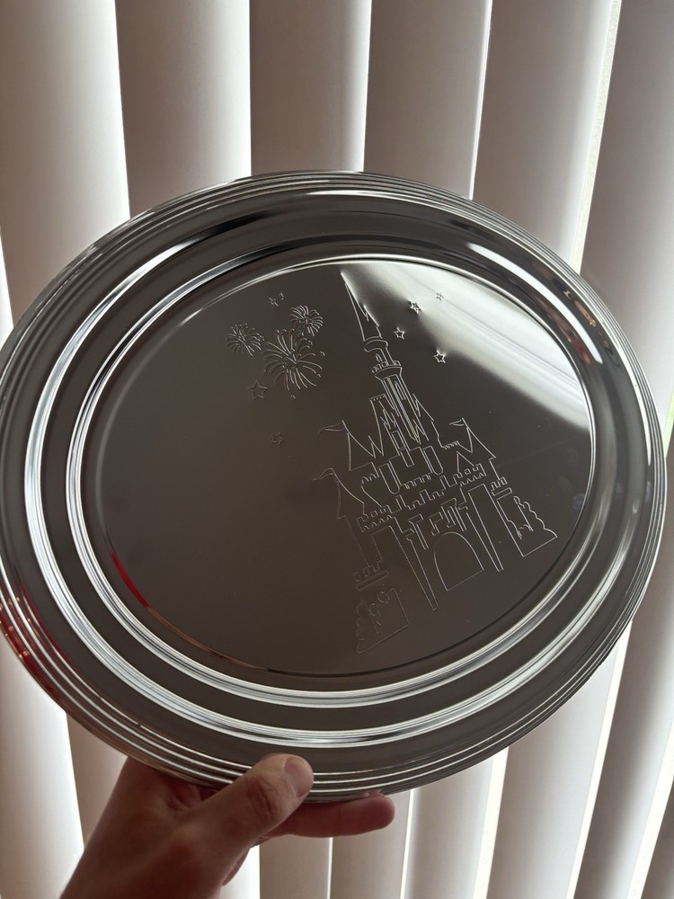 Rare Walt Disney World Faux Silver Castle Large Serving Tray Platter Resort Edition