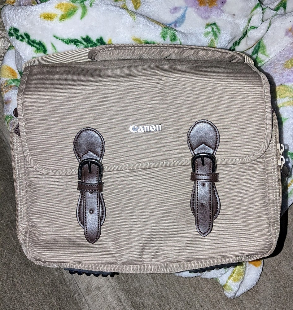 Canon Camera Bag Style Tan Shoulder Bag Photography Equipment Bag Excellent Cond