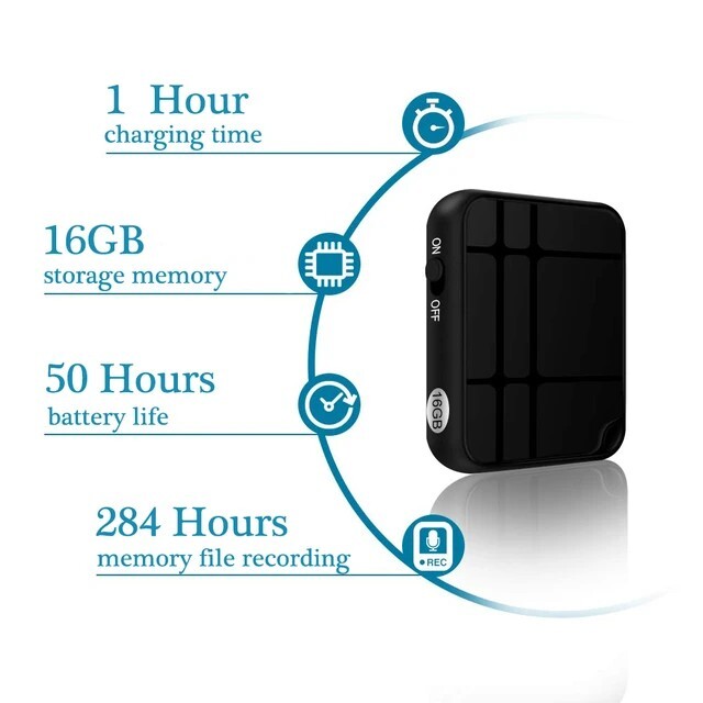 16GB TDW Mini Voice Activated Recorder with Playback Ultra Compact Design-image