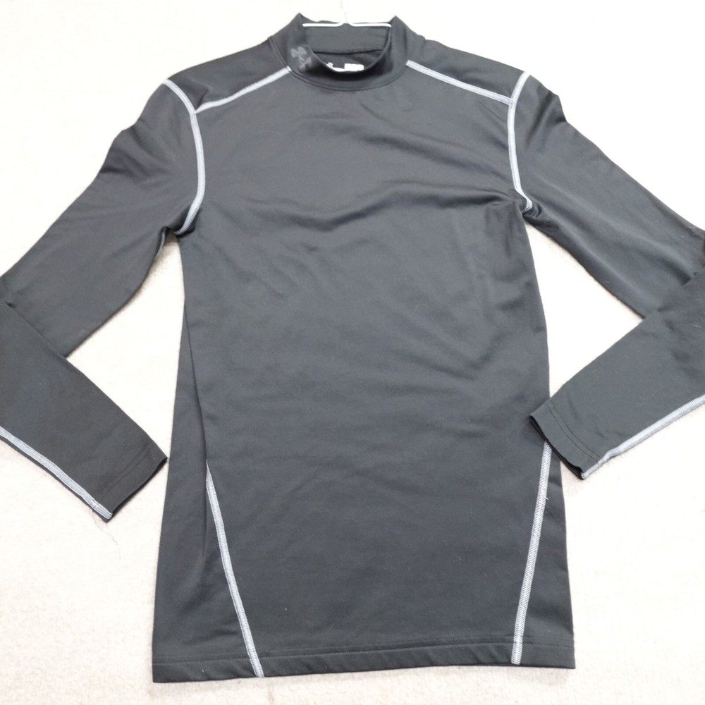 Under Armour Medium Black Long Sleeve Mock Neck Compression Shirt for Men