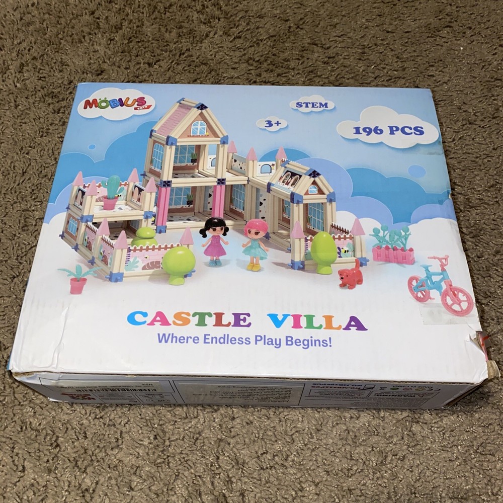 RARE 196-Piece 3D Princess Castle Villa Doll House Building Toy Set! NEW! AS-IS!