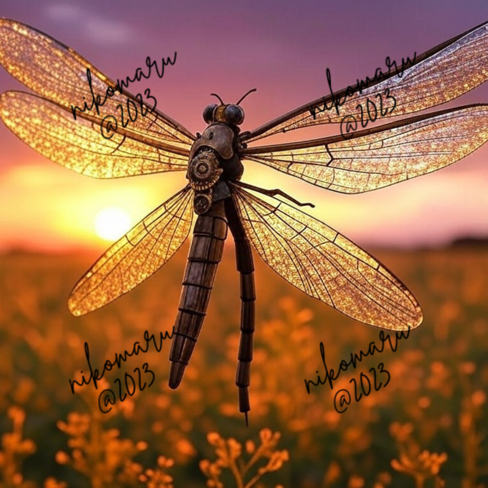 Digital Art Wallpaper Mechanical Dragonfly 2 Desktop Background-image