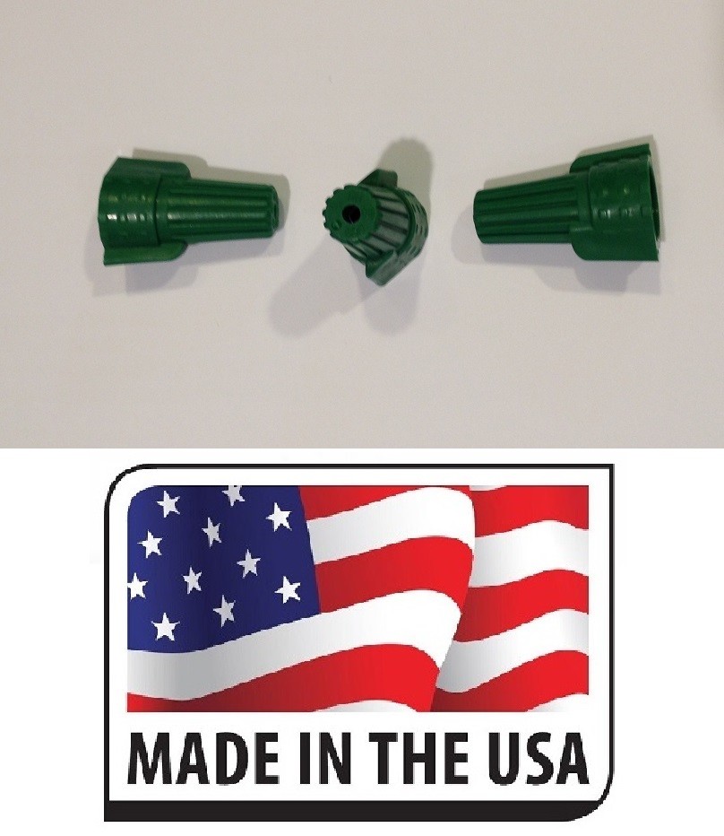 (1000 pc) Green (P11) Double Winged Nut Wire Connectors Grounding Ground TWIST
