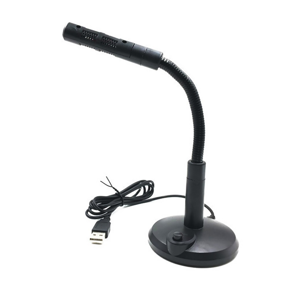 USB Mini Computer Microphone Condenser Recording Mic w/ Stand PC Desktop Laptop