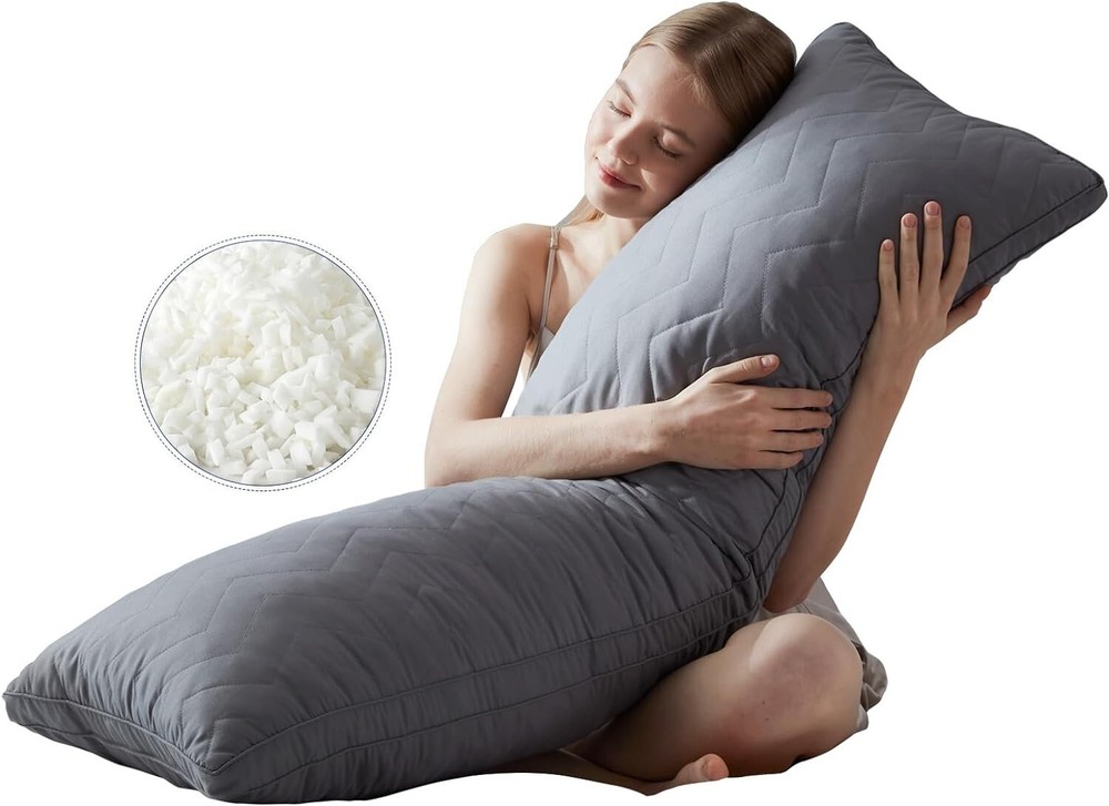 Quilted Memory Foam Body Pillow - Large Full Body Pillows for Adults -