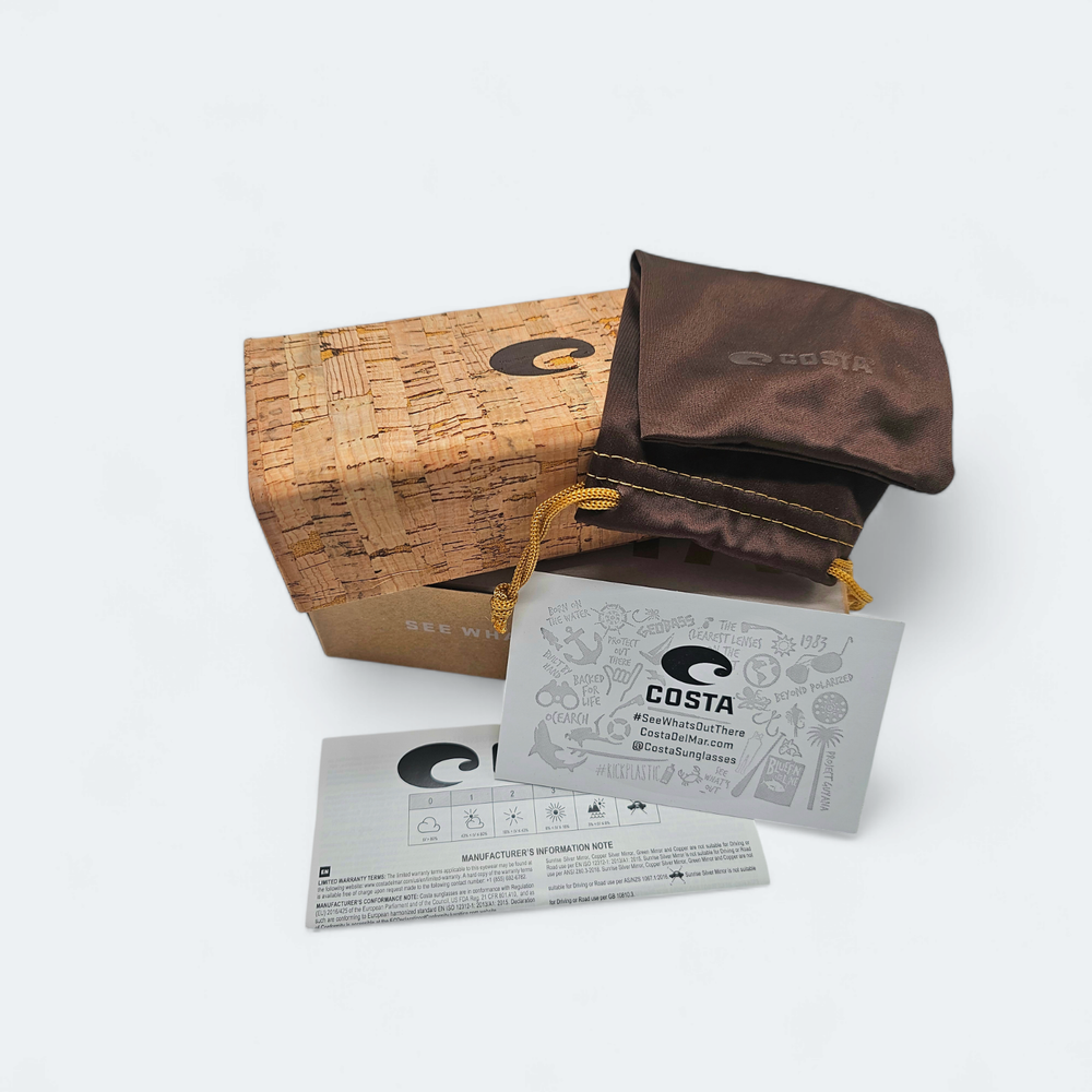 NEW Authentic Costa Del Mar Sunglasses & Eyeglasse Case - Tan Cork Magnetic Flap