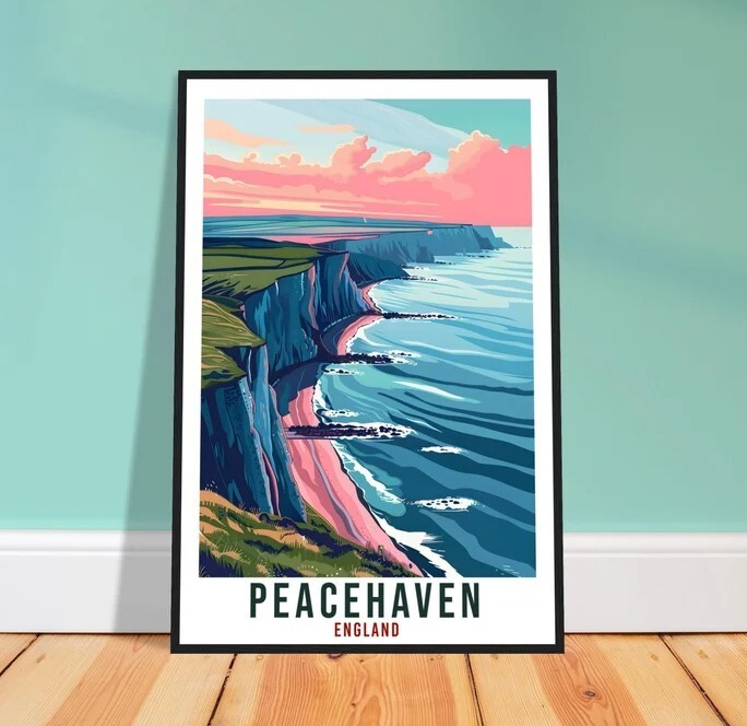 Peacehaven Travel Print Wall Art for Home Living Décor