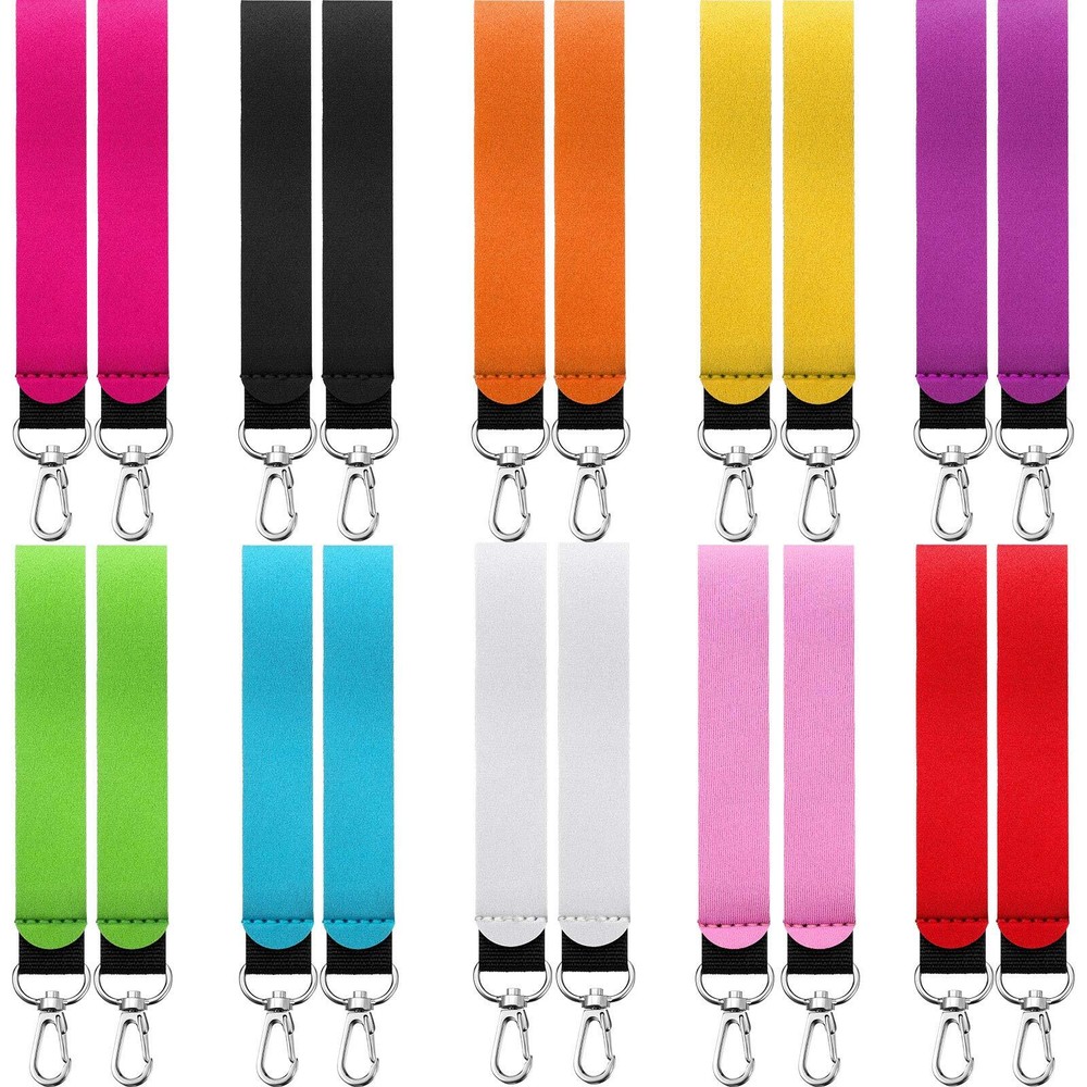 20-Pack Neoprene Sublimation Keychains Blank Wristlet Lanyards for DIY Crafting  