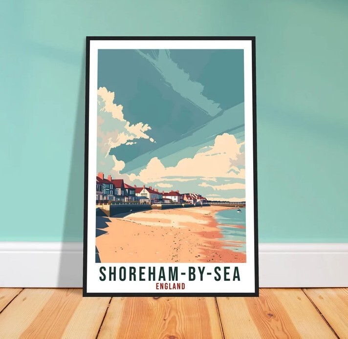 Shoreham-By-Sea Travel Print Wall Art Wall Hanging Home Living Décor