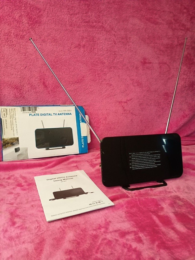 New Indoor Digital TV Antenna Table Amplified Signal Booster 4K HDTV UHF VHF FM