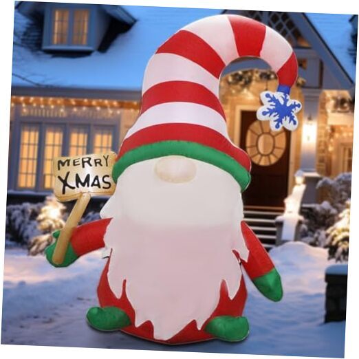 6 FT Christmas Inflatables Decorations Outdoor，Blow Up Gnome Christmas Gnome