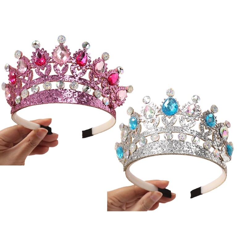 for Rhinestone Headband Birthday Crystal Hair Hoop Glitter Fashionable Tia