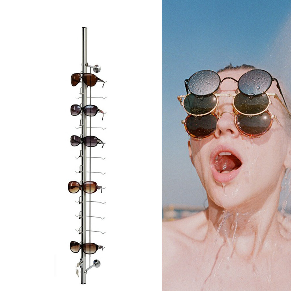 10Pcs 12-Frame Lockable Eyewear Sunglasses Display Stand with Lock