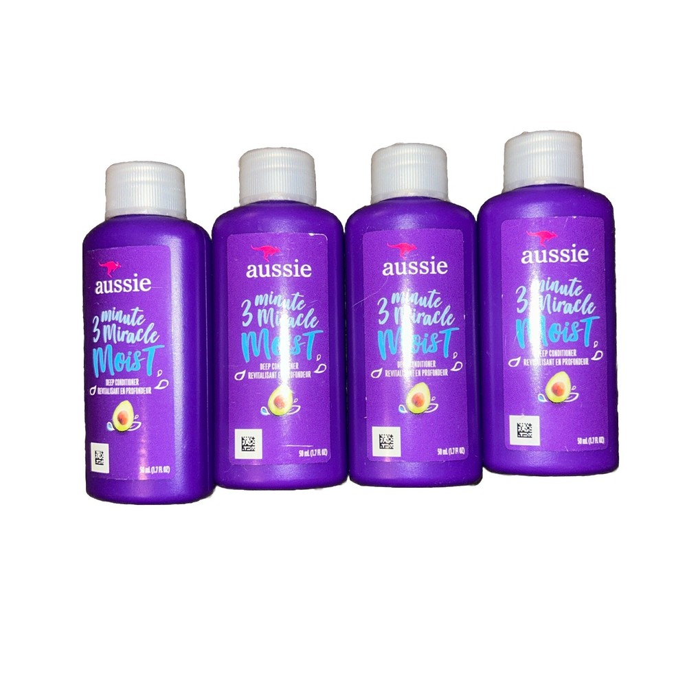 Travel Size Aussie 3 Minute Miracle Moist Deep Conditioner 1.7 oz NEW- 4 Pack!!