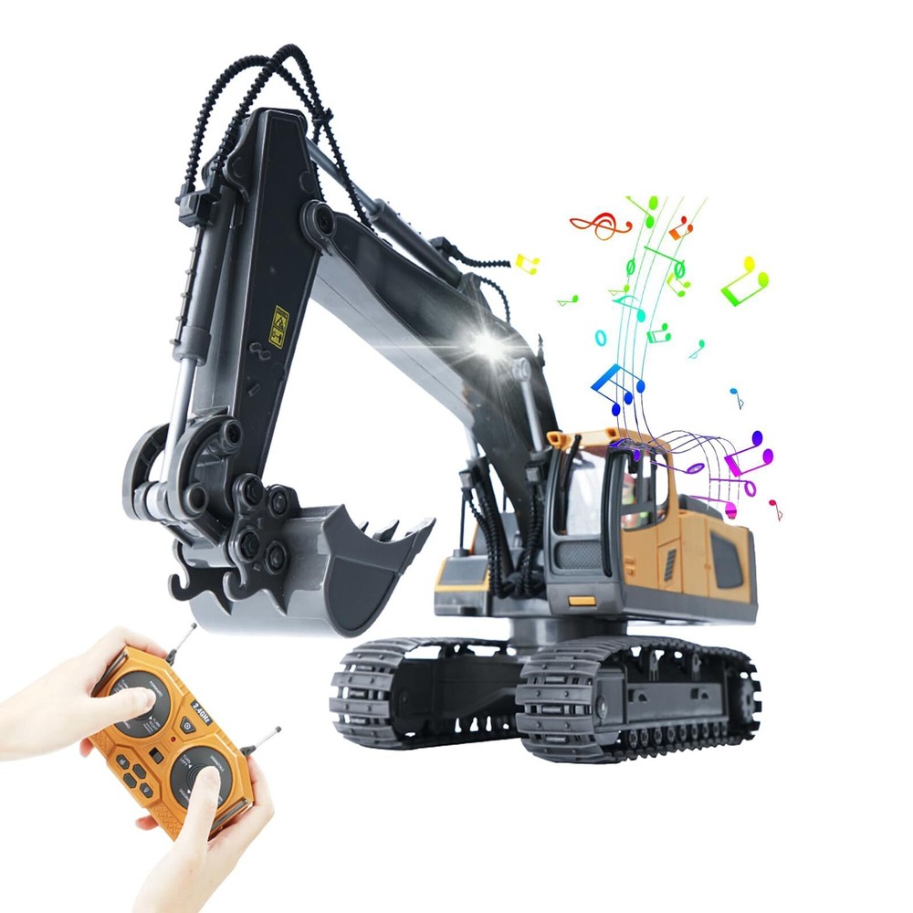 1:20 Scale 2.4GHz 11-Channel RC Excavator Toy with Remote Control