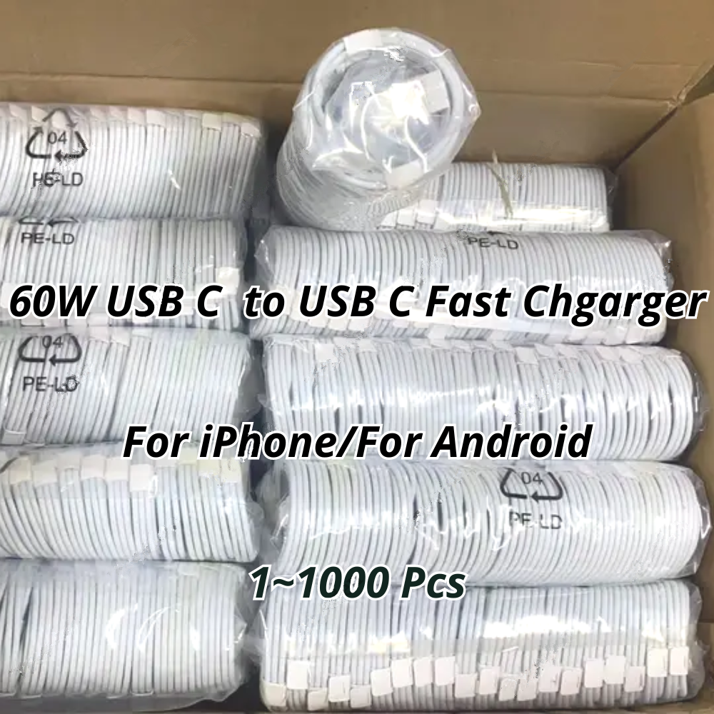 For Amdroid iPhone 15 iPad Pro 60W USB-C to USB C Fast Charger Cable PD Cord Lot