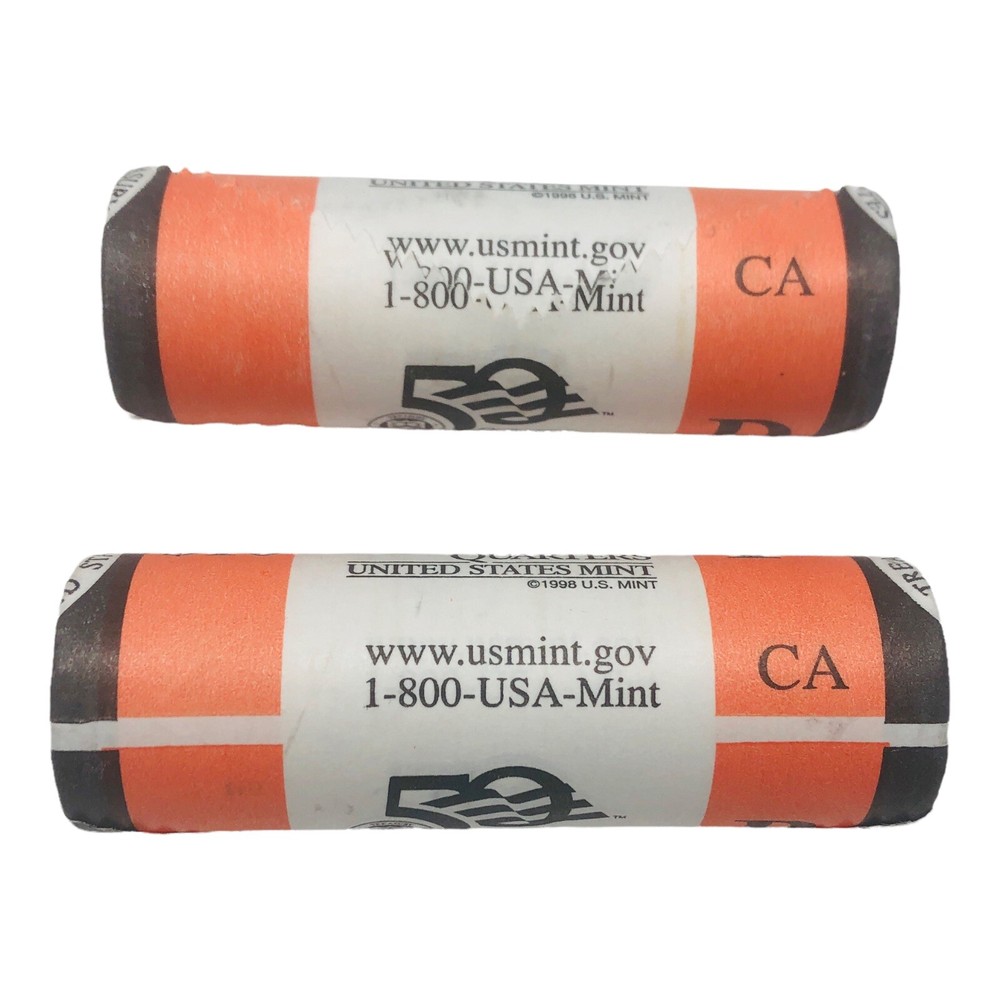 CALIFORNIA 2005 P&D State Quarter Rolls Lot of Two US Mint Rolls CA