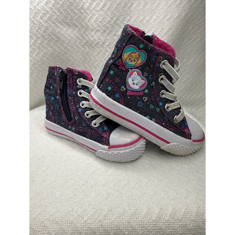 Paw Patrol Skye Everest Toddler High Top Sneakers Shoes Size 5.5 Zip Up