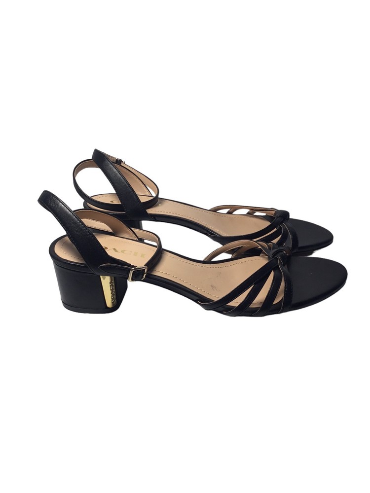 Coach Elouise Black Leather Sandals Women's Size US 9.5