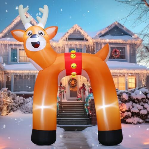 14ft Christmas Inflatables Outdoor Decorations Blow Up Reindeer Archway