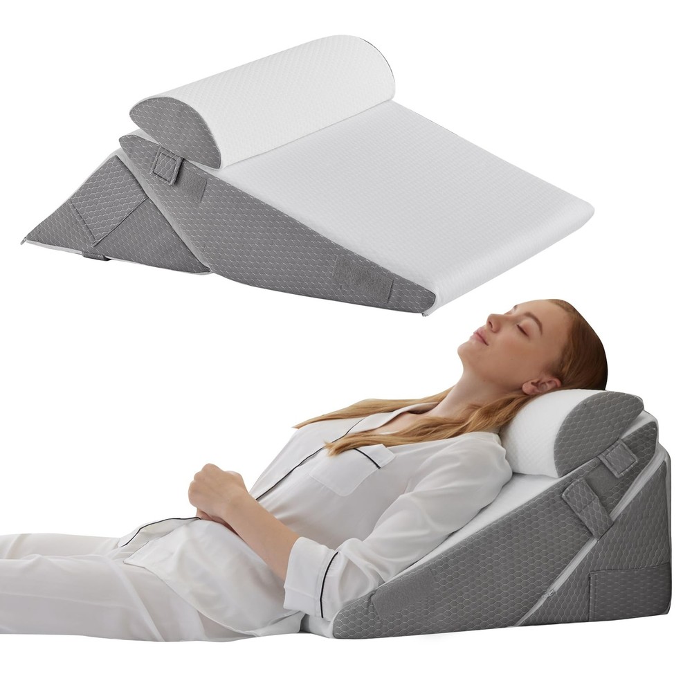 3PCS Orthopedic Wedge Pillow Set for Post-Surgery Support & Headboard Comfort
